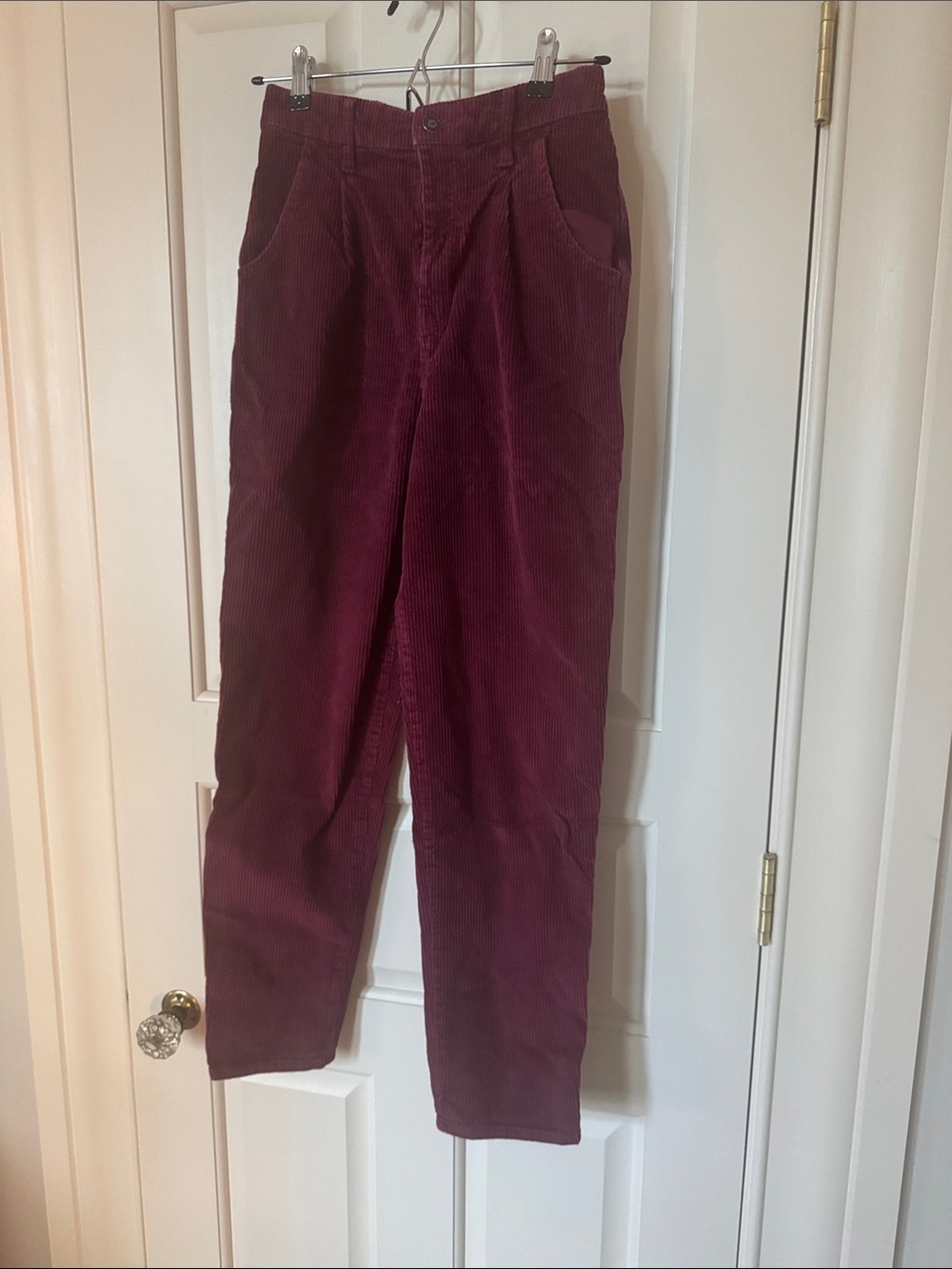 Hollister High-Waist Burgundy Corduroy Pants